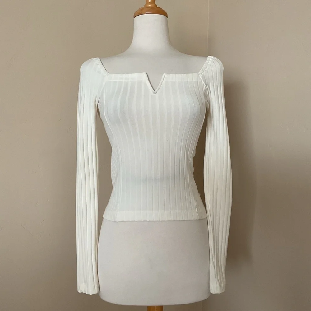 Free People Top Ribbed Long Sleeve Size XS